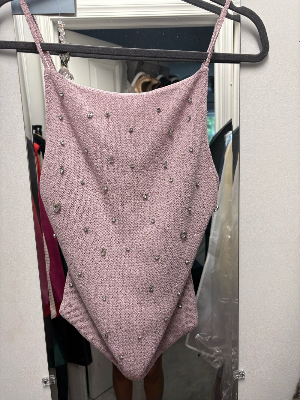 Zara Lilac Beaded Spaghetti Strap Camisole